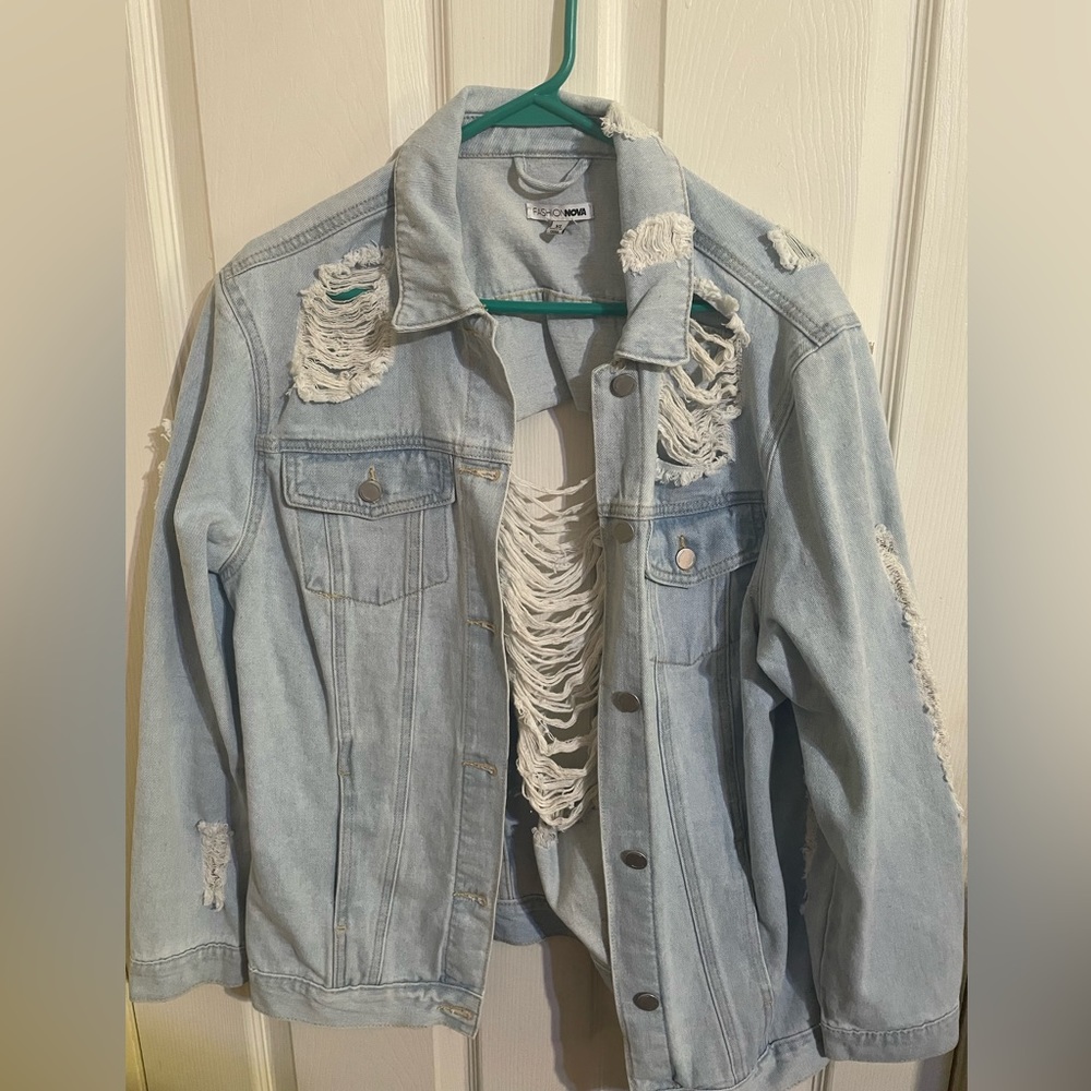 Fashion Nova Distressed Jean Jacket